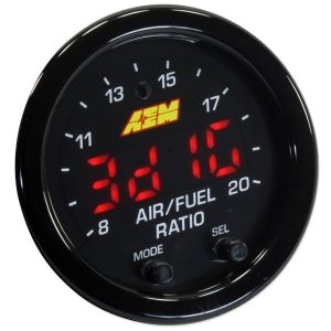 Aem Electron Gauge Air/ Fuel Ratio, X Series, Round, IN Dash 2-1/16 Inch, Gasoline, 8 to 20 Range, Digital Display – 30-0300