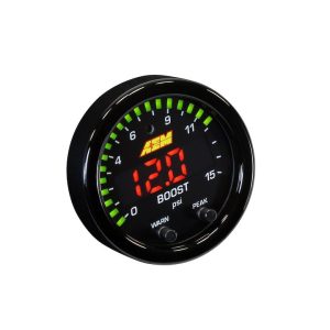 Aem Electron Gauge Boost/ Fuel Pressure, X Series, Single Gauge That Can Be Used to Display Either Boost or Fuel Pressure, 2-1/16 Inch – 30-0309