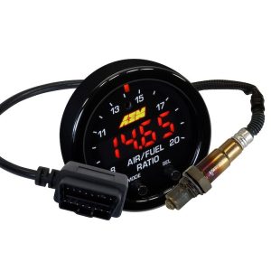Aem Electron Gauge Air/ Fuel Ratio, X Series, Round, IN Dash 2-1/16 Inch, Gasoline, Digital, With Oxygen Sensor/ Wiring Harnesses – 30-0334
