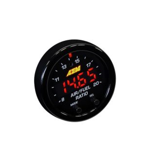 Aem Electron Gauge Air/ Fuel Ratio, X Series, Round, IN Dash 2-1/16 Inch, Gasoline, Digital, With Oxygen Sensor/ Wiring Harnesses – 30-0334