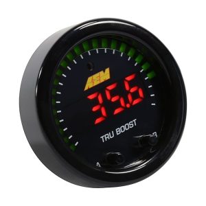 Aem Electron Gauge Boost, Tru-Boostx, 2-1/16 Inch Diameter, Electrical, Up to 80 PSI, Digital Display, Black Bezel/Black Faceplates, LED – 30-0352