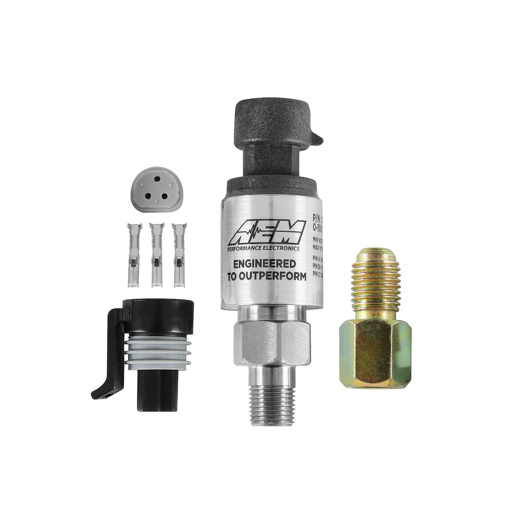 Aem Electron Gauge Pressure Sensor, 0-100 PSI, 1/8 Inch NPT Male Threads – 30-2130-100