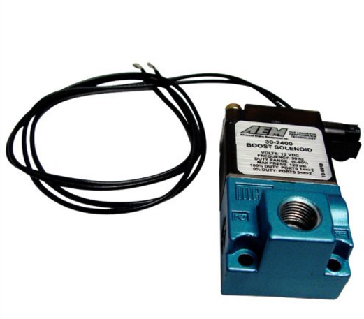 Aem Electron Turbocharger Boost Solenoid, With Fittings/ Sintered Muffler/ Solenoid/ Wiring Harness – 30-2400