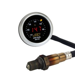 Aem Electron Gauge Air/ Fuel Ratio, Wideband O2 Air/Fuel Uego Gauge, Round, IN Dash 2-1/16 Inch, Gasoline, 11 to 17 Range, Digital – 30-4110