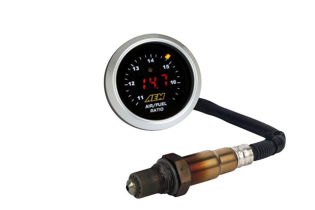 Aem Electron Gauge Air/ Fuel Ratio, Wideband O2 Air/Fuel Uego Gauge, Round, IN Dash 2-1/16 Inch, Gasoline, 11 to 17 Range, Digital – 30-4110
