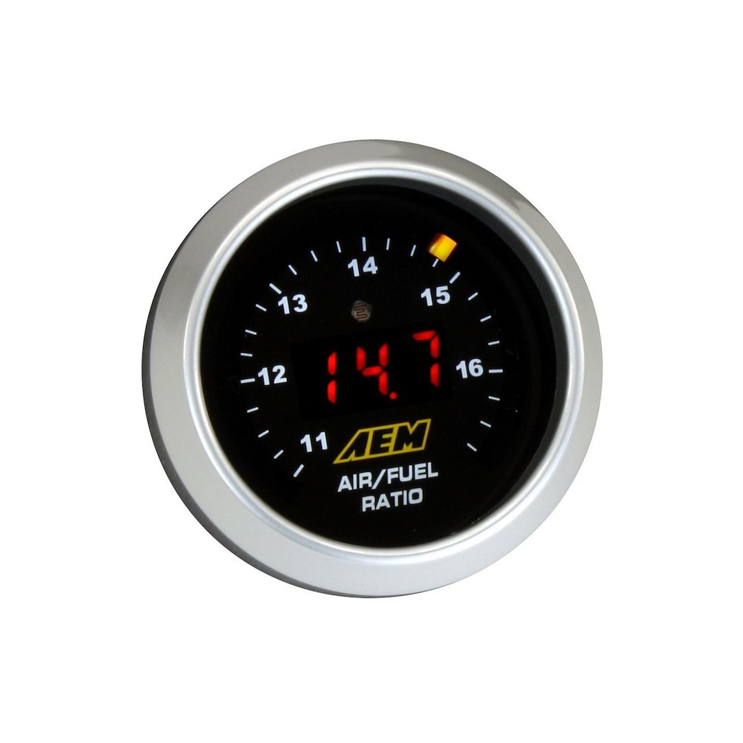 Aem Electron Gauge Air/ Fuel Ratio, Wideband O2 Air/Fuel Uego Gauge, Round, IN Dash 2-1/16 Inch, Gasoline, 11 to 17 Range, Digital – 30-4110