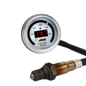 Aem Electron Gauge Air/ Fuel Ratio, Wideband O2 Air/Fuel Uego Gauge, Round, IN Dash 2-1/16 Inch, Gasoline, 11 to 17 Range, Digital – 30-4110