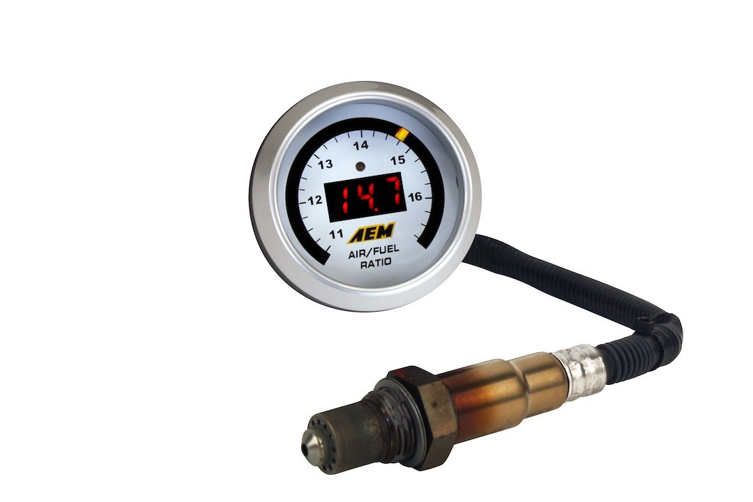 Aem Electron Gauge Air/ Fuel Ratio, Wideband O2 Air/Fuel Uego Gauge, Round, IN Dash 2-1/16 Inch, Gasoline, 11 to 17 Range, Digital – 30-4110
