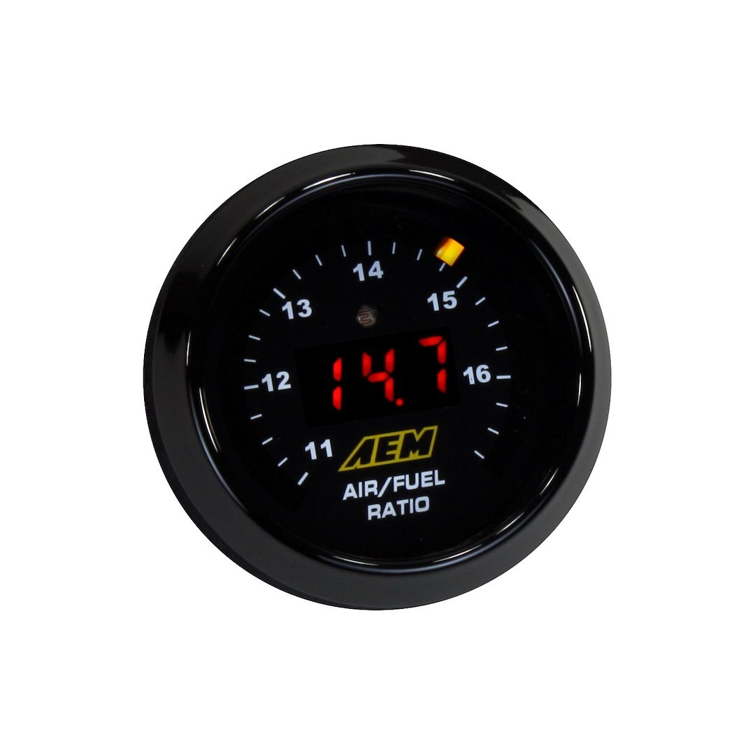 Aem Electron Gauge Air/ Fuel Ratio, Wideband O2 Air/Fuel Uego Gauge, Round, IN Dash 2-1/16 Inch, Gasoline, 11 to 17 Range, Digital – 30-4110NS