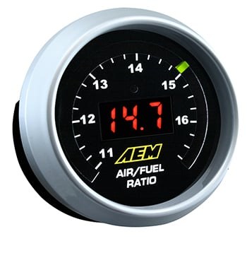 Aem Electron Gauge Air/ Fuel Ratio, Wideband O2 Air/Fuel Uego Gauge, Round, IN Dash 2-1/16 Inch, Gasoline, 11 to 17 Range, Digital – 30-4110NS