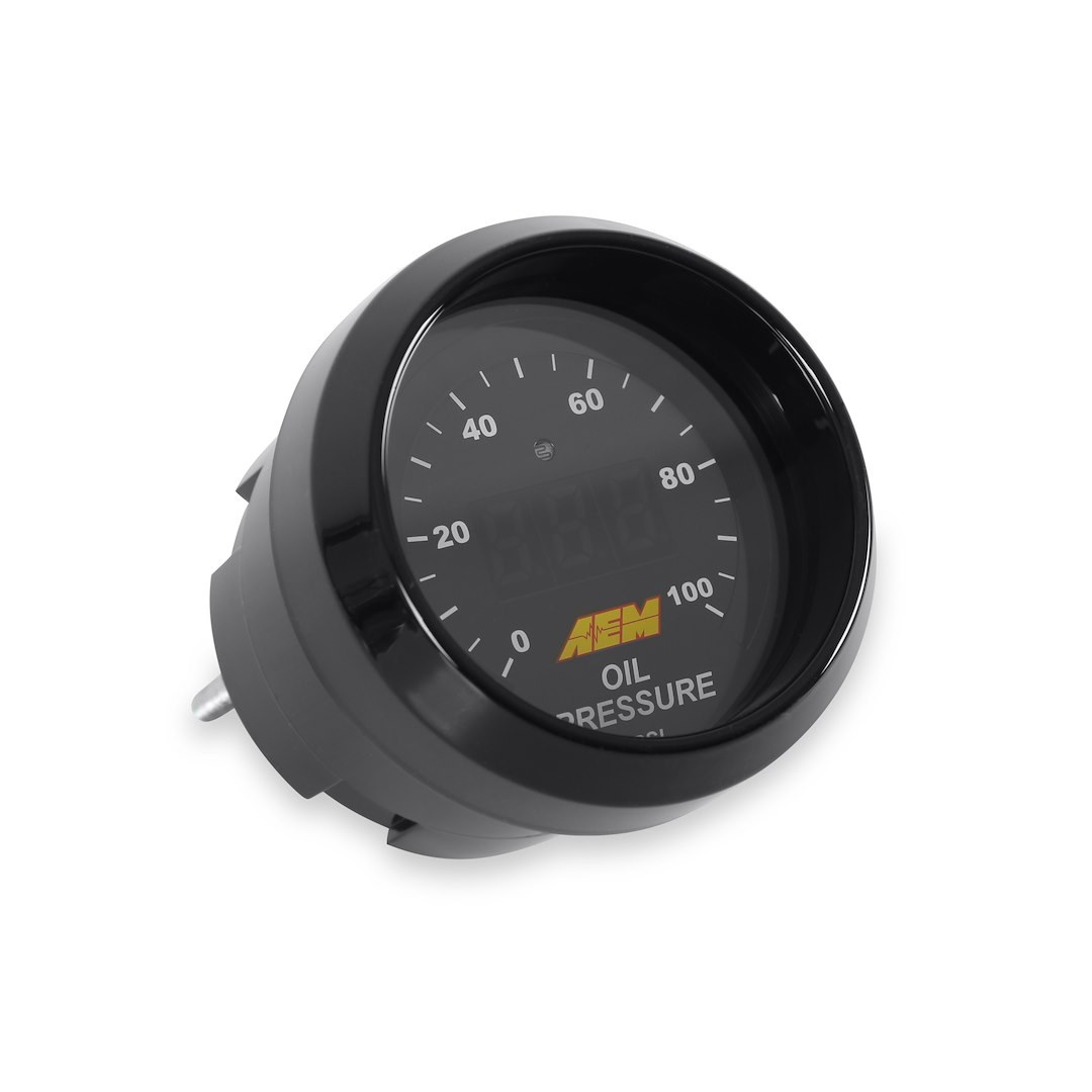 Aem Electron Gauge Fuel Pressure/ Oil Pressure, Single Gauge That Can Be Used to Display Either Fuel Pressure or Oil Pressure, 52 Millimeter – 30-4401