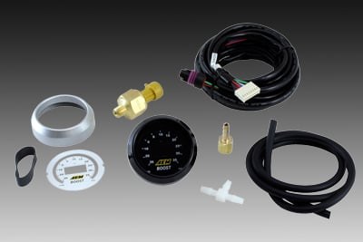 Aem Electron Gauge Boost, 52 Millimeter, Electrical, -30 to 35 PSI, Digital Display, With White Face/Silver Bezel, LED – 30-4406