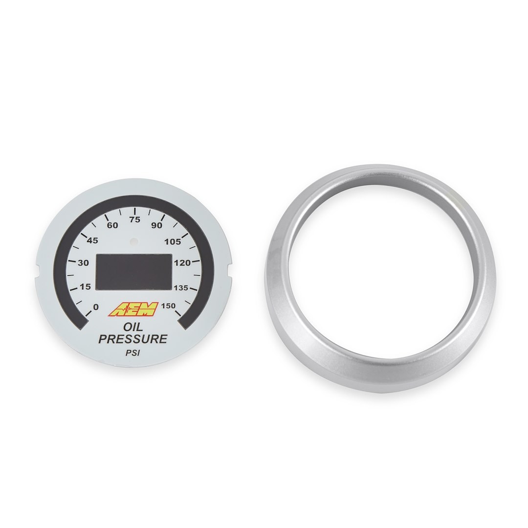 Aem Electron Gauge Oil Pressure, 2-1/16 Inch Diameter, Electrical, Analog/Digital Display, 0-150 PSI, Without Programmable Warning Indicator – 30-4407