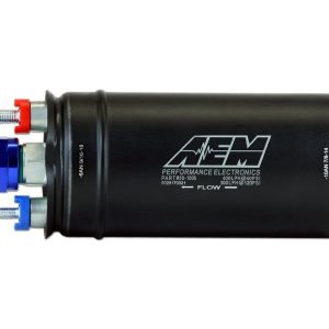 Aem Electron Fuel Pump Electric, Gasoline, 380 Lph at 43 PSI, 60 Millimeter Outside Diameter, Without Regulator, 6 – 18 Volts – 50-1005