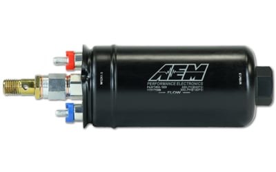 Aem Electron Fuel Pump Electric, Gasoline, 400 Lph at 40 PSI, 60 Millimeter Outside Diameter, Without Regulator, 10 – 18 Volts – 50-1009