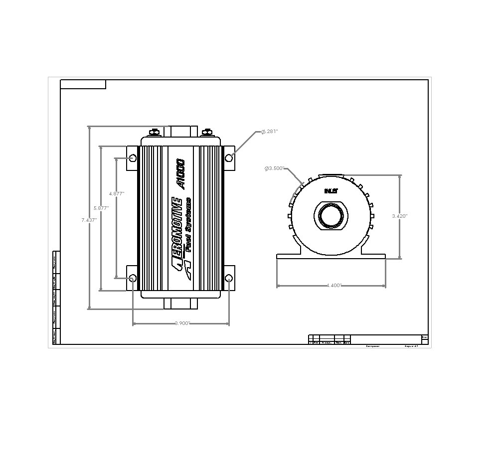 Aeromotive Fuel Pump Electric, A1000 Series, ORB-10 Inlet/ Outlet – 11101