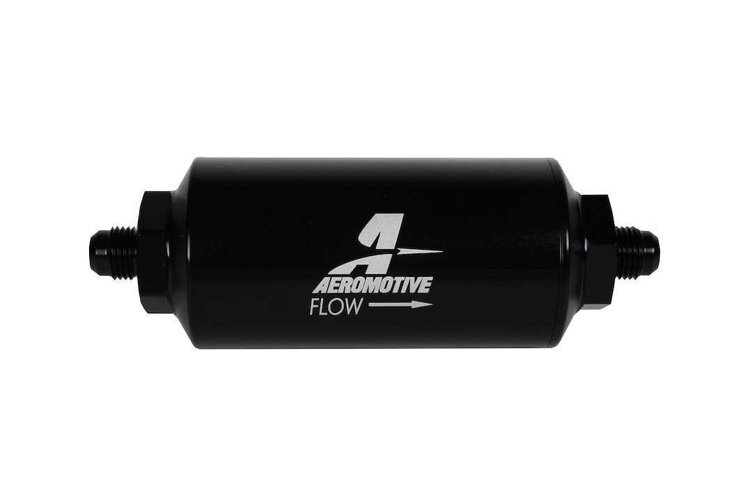Aeromotive Fuel Filter, Male AN-06 Cellulose 10 Micron IN-Line Fuel Filter, AN-06 Ports, 2 Inch Outside Diameter, 10 Micron Cellulose Element – 12347