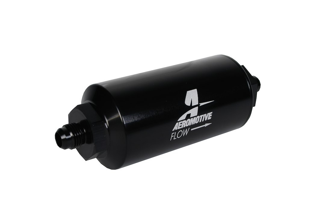 Aeromotive Fuel Filter, Male AN-06 Cellulose 10 Micron IN-Line Fuel Filter, AN-06 Ports, 2 Inch Outside Diameter, 10 Micron Cellulose Element – 12347