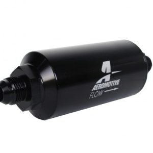 Aeromotive Fuel Filter, Male AN-08 Stainless 100 Micron IN-Line Fuel Filter, Male AN-08 Ports, 2 Inch Outside Diameter – 12379