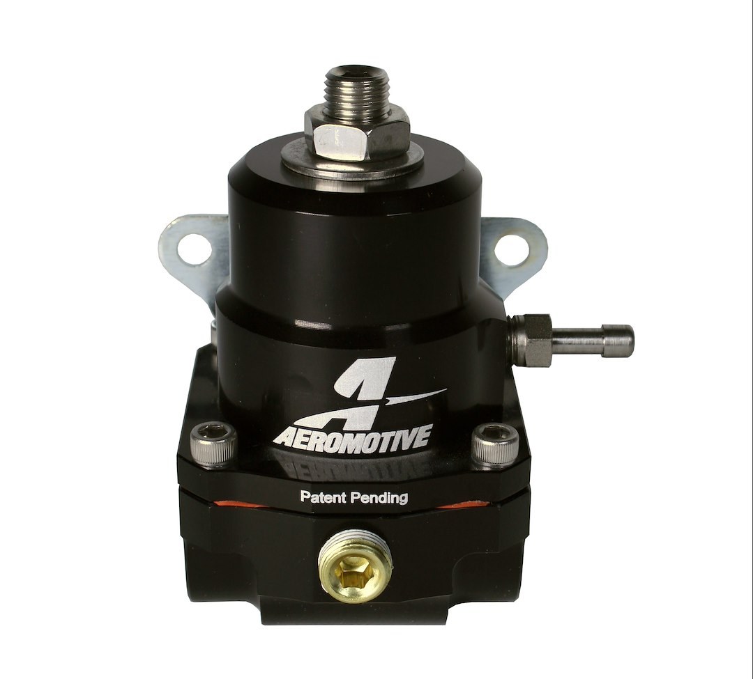 Aeromotive Fuel Pressure Regulator, A1000 Series, 40-70PSI, Two ORB-08 Inlet/ Outlet Ports, 1/8 NPT Dedicated Gauge Port, ORB-06 Return Port – 13139