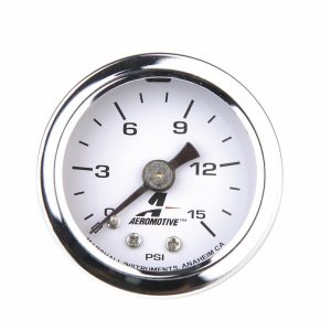 Aeromotive Gauge Fuel Pressure, 1-1/2 Inch Diameter, 15 PSI, Analog – 15632