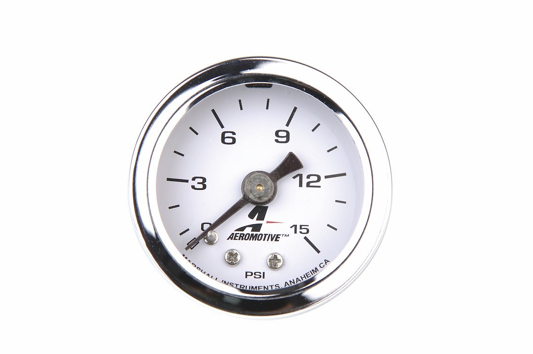 Aeromotive Gauge Fuel Pressure, 1-1/2 Inch Diameter, 15 PSI, Analog – 15632