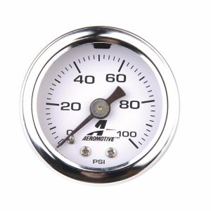 Aeromotive Gauge Fuel Pressure, 1-1/2 Inch Diameter, 100 PSI, Analog – 15633
