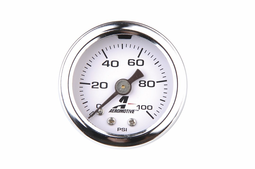 Aeromotive Gauge Fuel Pressure, 1-1/2 Inch Diameter, 100 PSI, Analog – 15633
