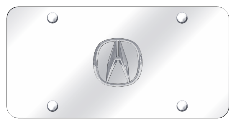 Auto Gold License Plate, Chrome Acura Logo, Stainless Steel – ACU.P.CC