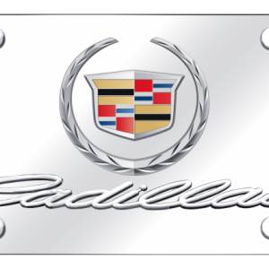 Auto Gold License Plate, Chrome Cadillac/New Logo, Stainless Steel – D.CAD.2.CC