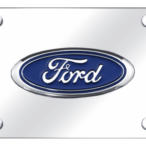 Auto Gold License Plate, Chrome Ford Logo, Stainless Steel – FOR.CC