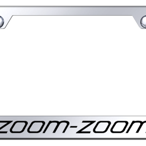 Auto Gold License Plate Frame, Zoom-Zoom Cut-Out Factory Font, Engraved/Polished, Chrome, Stainless Steel – GF.ZOO.EC