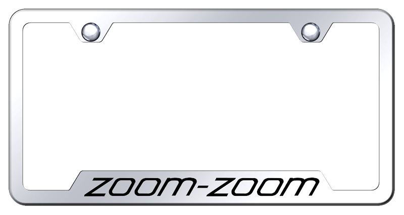 Auto Gold License Plate Frame, Zoom-Zoom Cut-Out Factory Font, Engraved/Polished, Chrome, Stainless Steel – GF.ZOO.EC