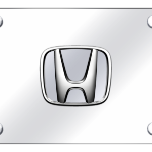 Auto Gold License Plate, Chrome Honda Logo, Stainless Steel – HON.P.CC