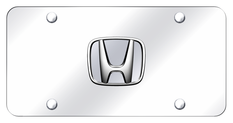 Auto Gold License Plate, Chrome Honda Logo, Stainless Steel – HON.P.CC