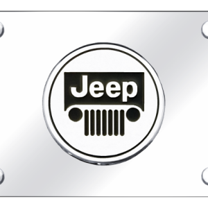 Auto Gold License Plate, Chrome Jeep Logo, Stainless Steel – JEE.CC
