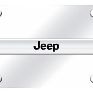 Auto Gold License Plate, Jeep, Chrome Plate with Chrome Logo Bar/ Black Logo, Stainless Steel – JEE.N.CC