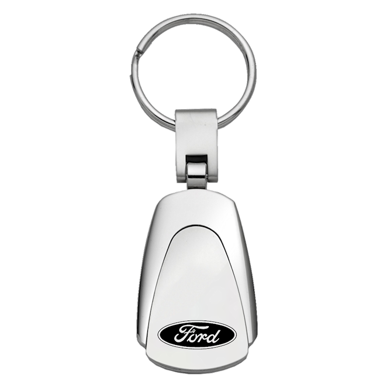 Auto Gold Key Chain, Ford, Teardrop, Chrome, Stainless Steel – KC3.FOR