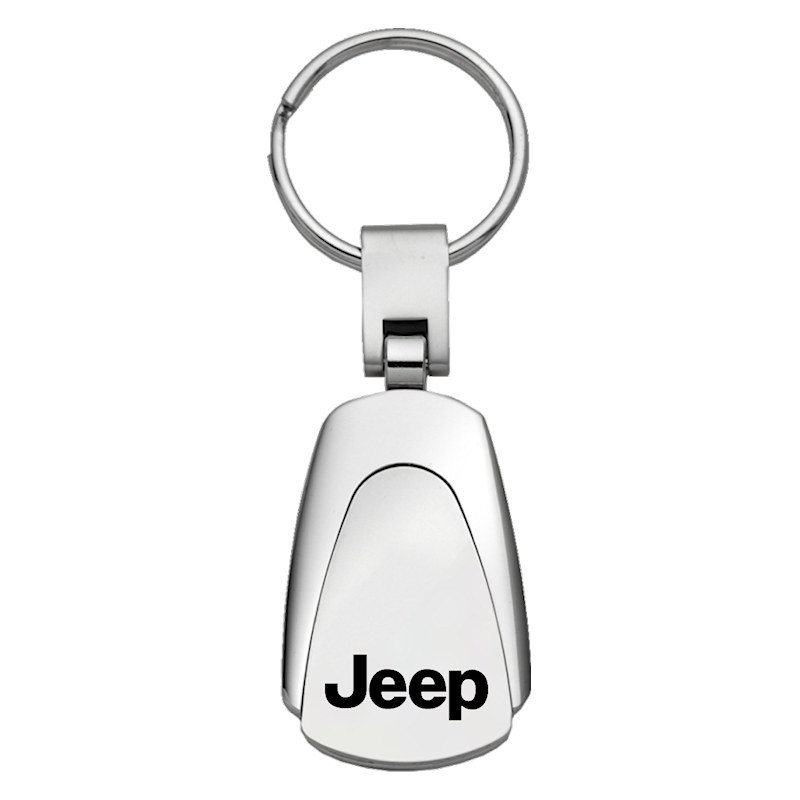 Auto Gold Key Chain, Jeep, Teardrop, Chrome, Stainless Steel – KC3.JEE