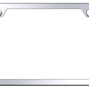 Auto Gold License Plate Frame, 2-HOLE, Polished, Chrome, Stainless Steel, With Model Specific Hardware and Theft Deterrent Caps – LF.449.C