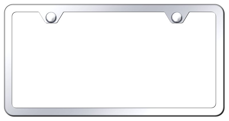 Auto Gold License Plate Frame, 2-HOLE, Polished, Chrome, Stainless Steel, With Model Specific Hardware and Theft Deterrent Caps – LF.449.C