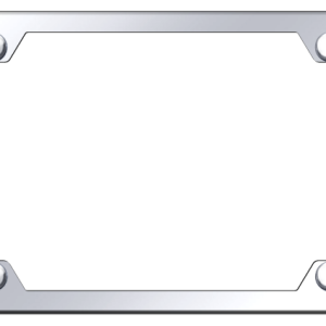 Auto Gold License Plate Frame, 4-HOLE, Polished, Chrome, Stainless Steel, With Model Specific Hardware and Theft Deterrent Caps – LF.451.C