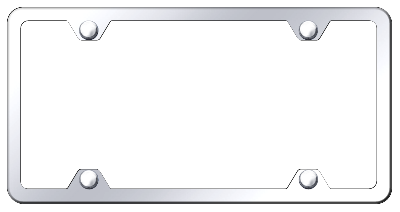 Auto Gold License Plate Frame, 4-HOLE, Polished, Chrome, Stainless Steel, With Model Specific Hardware and Theft Deterrent Caps – LF.451.C