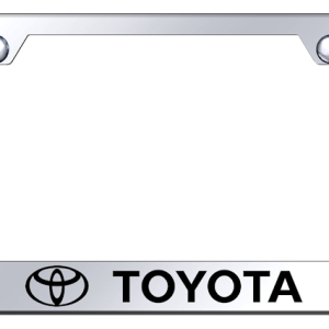 Auto Gold License Plate Frame, Toyota Factory Font, Engraved/Polished, Chrome, Stainless Steel – LF.TOY.EC