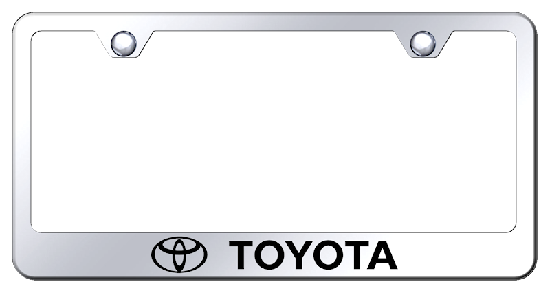 Auto Gold License Plate Frame, Toyota Factory Font, Engraved/Polished, Chrome, Stainless Steel – LF.TOY.EC