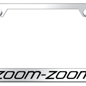 Auto Gold License Plate Frame, Zoom-Zoom Factory Font, Engraved/Polished, Chrome, Stainless Steel – LF.ZOO.EC