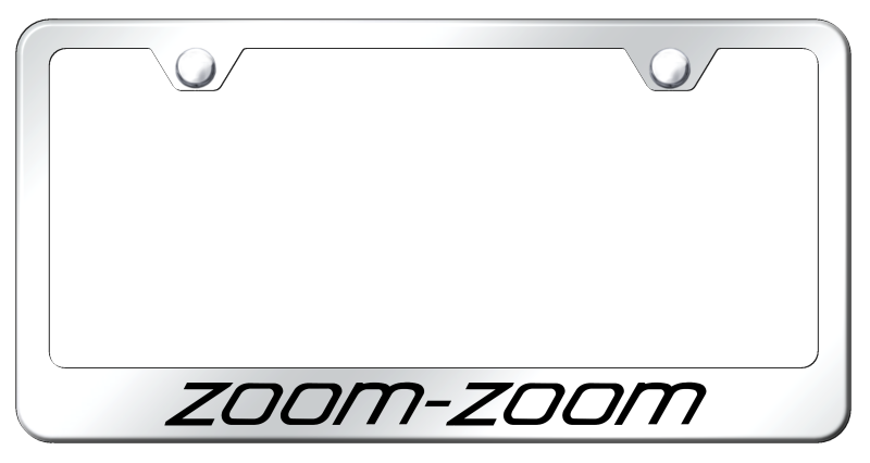 Auto Gold License Plate Frame, Zoom-Zoom Factory Font, Engraved/Polished, Chrome, Stainless Steel – LF.ZOO.EC