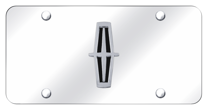 Auto Gold License Plate, Chrome/Black Lincoln Logo, Stainless Steel – LIN.V.B.CC