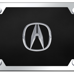 Auto Gold License Plate, Acura, Black Plate with Chrome Name, Acrylic – P.ACU.CBK