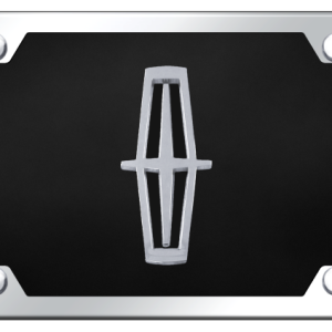 Auto Gold License Plate, Lincoln, Black Plate with Black/Chrome Logo, Acrylic – P.LIN.V.B.CBK